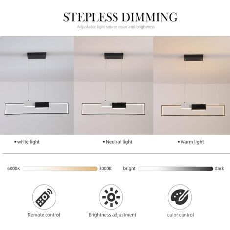 Modern Pendant Light Chandelier Ceiling Light Dimmable LED Chandelier with Remote Creative Minimalist Pendant Light Chandelier for Living Room, Kitchen,Dining Room 90cm
