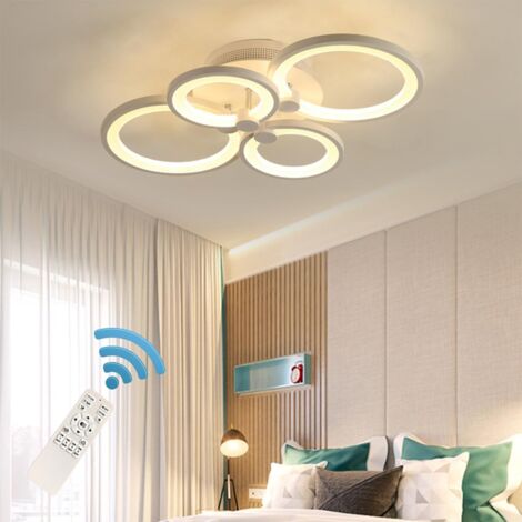 Ganeed Modern Ceiling Light,Metal Acrylic LED Flush Mount Dimmable Ceiling Light Fixtures,36W LED Chandelier Light Fixture for Living Room Kitchen Bedroom Dinner Room