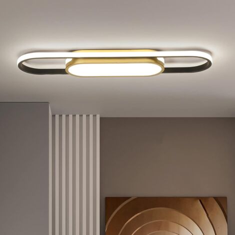 White Linear LED Ceiling Light 70cm Ceiling Lamp Dimmable Ceiling Light with Remote Control, Modern Chandelier Ceiling Light Ideal for Living Room, Kitchen, Dining Room, Bedroom