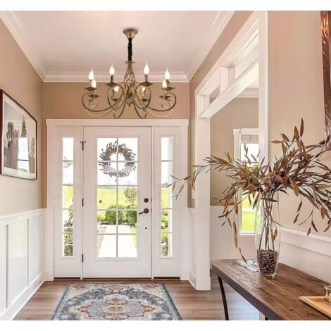 Ganeed Rustic Chandeliers,8 Lights Candle French Country Chandelier,Vintage Iron Pendant Light Fixture Hanging Light for Farmhouse,Kitchen Island,Dining Room,Bedroom