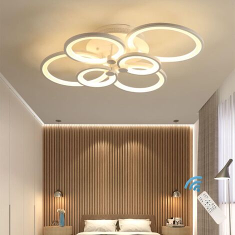 Ganeed LED Ceiling Light Fixture with Remote Control,72W Modern Acrylic Chandeliers,Dimmable Light Color Flush Mount Ceiling Lamp 6 Heads for Dinning Room Bedroom Kitchen Light Fixtures,3000-6500K (1/5)