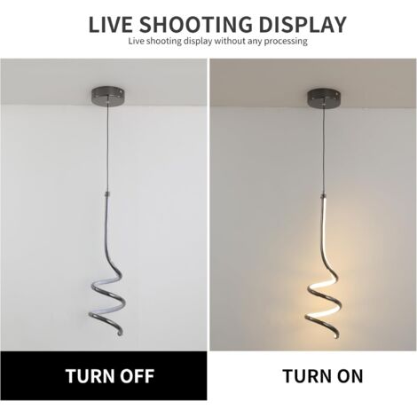 Modern Spiral Pendant Light Hanging Lamp Height Adjustable Pendant Light Chandeliers Ceiling Lights for Bedroom Dining Room Living Room Kitchen 45cm/17.7in 2PCS
