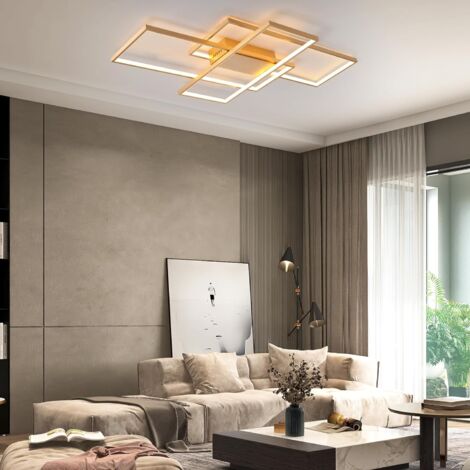 HOUDES Modern Pendant Lamp - 50W LED Dimmable Chandelier With Remote, 3 Color Temperatures, Golden Finish - View #5
