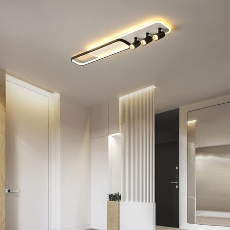 Modern LED Ceiling Light, 3-Light Track Light Spotlight Acrylic Black with White Geometric Ceiling Light Lighting Fixture Dimmable Remote Control Living Bedroom Kitchen Dining Room Fixture