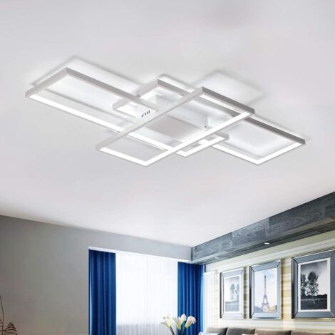 Dimmable Ceiling Light,3 Squares Modern LED Ceiling Lamps with Remote Control,Creative Design 50W Acrylic Flush Mount Ceiling Light Chandelier Fixture for Living Dining Room Bedroom Kitchen (1/5)