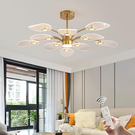 Modern Sputnik Chandelier,56W Dimmable LED Pendant Light with 10 Lights,Gold Plating Branch Chandeliers Mid Century Hanging Light for Dining Room, Bedroom,Living Room,Kitchen,Hotel