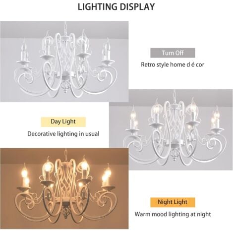 Ganeed Ceiling Fan with Lights, Dimmable LED Ceiling Fan with Remote Control, Lamp with Flower Shaped Fan for Living Room, Bedroom (6 SPEEDS White)