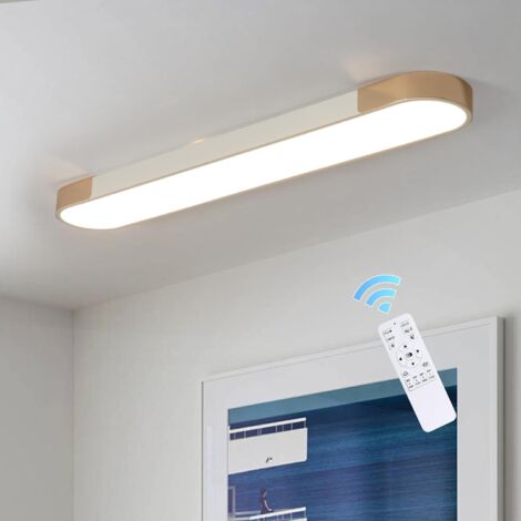 Ganeed Modern LED Dimmable Ceiling Lamp with Remote Control - Linear Ceiling Light Chandeliers for Kitchen, Living Room, Dining Room, Bedroom (Gold, 39.4in) (1/5)