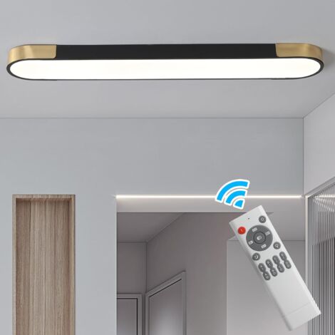 Ganeed Dimmable LED Ceiling Light Modern Acrylic Linear Ceiling Lamp Semi Flush Mount Wraparound Shape Light with Remote Control, Ideal for Living Room, Kitchen, Dining Room(100cm) (1/5)