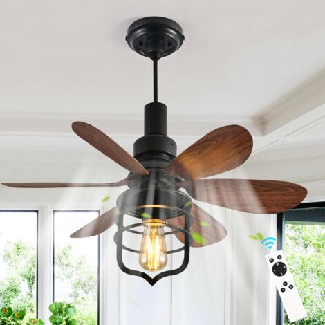 Ganeed 20 Inch Ceiling Fans with Lights and Remote Control, Farmhouse Ceiling Fan for Bedroom Living Room and Patio, Black Ceiling Fan for Indoor