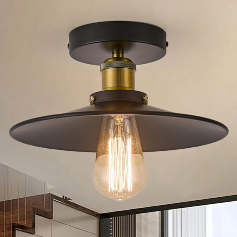Ganeed E27 Vintage Ceiling Light 2 set, 3000K Warm White LED Fixture, On/Off Switch, Easy Installation for RV, Bedroom, Kitchen, 220V (1/5)