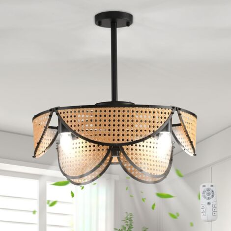 52\" Boho Ceiling Fans With Lights And Remote Control,Reversible Motor,5...