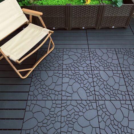 44 Pcs Interlocking Deck Tiles – Easy Installation, Low Maintenance Plastic Tiles For Porch, Poolside, Balcony, Backyard, And Indoor Use