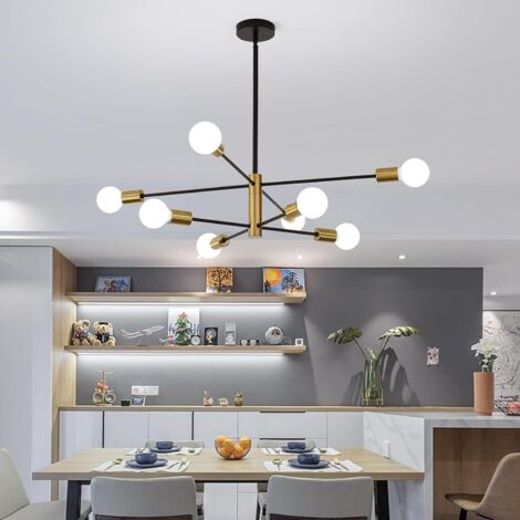 Ganeed Modern Sputnik Chandelier, 8-Light Ceiling Chandeliers Light Fixture,Industrial Pendant Lighting for Living Room Dining Bedroom Kitchen