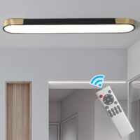 Ganeed Dimmable LED Ceiling Light Modern Acrylic Linear Ceiling Lamp Semi Flush Mount Wraparound Shape Light with Remote Control, Ideal for Living Room, Kitchen, Dining Room(100cm)