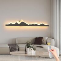 Wall Sconce with Remote Control 47.2inch Dimmable LED Wall Lights Black Led Wall Sconce Indoor Mountain Shape Wall Lamps for Living Room Bedroom Hallway,24W