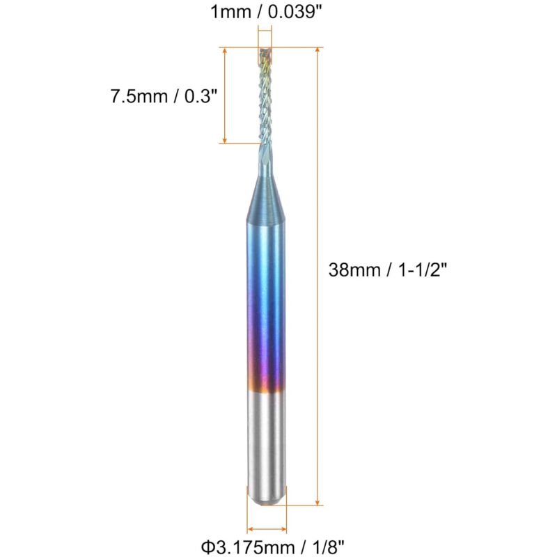 Fraise Perceuse 10pcs Fraise En Bout En Carbure Cémenté À Gravure Bits Sculpture Perceuse Outils Titanium Cnc 3018