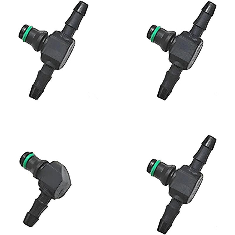 4 Connecteurs Retour Injecteur Diesel - Plastique Haute Qualité - Clapet Anti-retour - Étanchéité Optimale