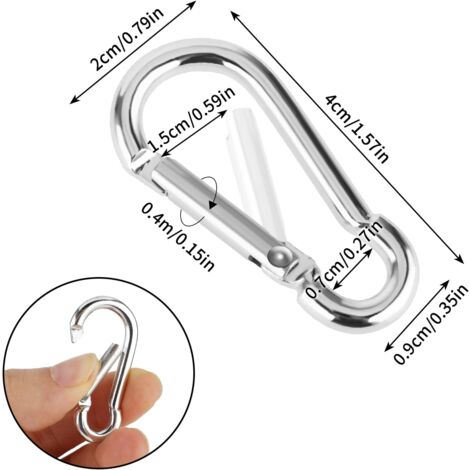 Lot De 11 Mousquetons En S Doubles - 3 Tailles, En Alliage Zinc, Pour Camping, Randonnée, Accrochage - 3