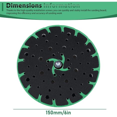Plateau de ponçage 150 mm pour - Plaque de ponçage pour aspirateur de poussière - Accessoire de rechange compatible avec Festool Rotex RO, ETS 150, ETS EC 150, LEX 150, WTS 150/7