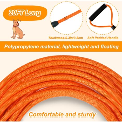 Longe pour Chien, 10m,Longue Laisse de Dressage de Chien de,Idéal pour la randonnée, Le Camping, l'entraînement, la Plage, Convient aux Chiens Petits et Moyens