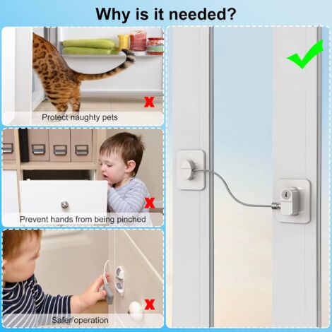 4 Pièces Securité Fenetre, Securite Placard Enfant Avec 4