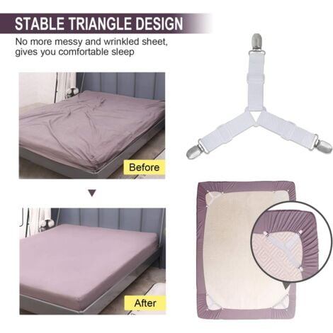 Pi Ces Drap De Lit Attaches R Glable Lastiques Triangle Sangles De