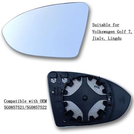 Rétroviseur Droit VW Golf 7 - Miroir Convexe Dégivrant - Côté Passager - Compatible Électrique/Manuel