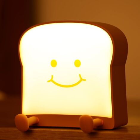 Lampe de nuit pour enfants - lampe à pain lampe de nuit portable avec USB en bois, rechargeable pour les garçons et les filles (jeu)