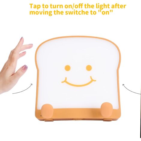 Lampe de nuit pour enfants - lampe à pain lampe de nuit portable avec USB en bois, rechargeable pour les garçons et les filles (jeu)