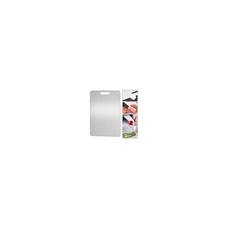 Lot De 2 Planches à Découper En Acier Inoxydable Double Face - Facile à Nettoyer Pour Viande Et Légumes