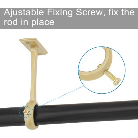 4 Supports De Tringle à Rideau HOJLKLD Pour Plafond - Blanc - Compatible Tringles 20-25mm