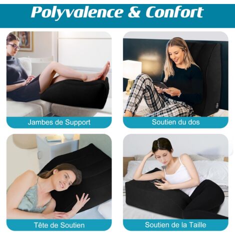 Coussin Gonflable Surélévation Jambes - 45° - Pour Améliorer Circulation, Sommeil & Dos - Dépliable Voyage