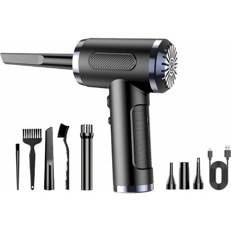 Souffleur Air Comprimé électrique - 130 000 Tr/min, 4 Vitesses, Batterie 5200 MAh, LED, Pour Nettoyage PC/voiture - 5