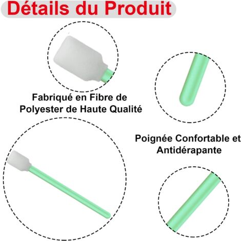 100 Bâtonnets Nettoyage En Mousse - Pour Appareil Photo, Imprimante, Objectifs - Xiciki