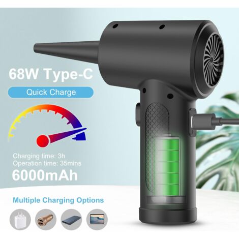 Souffleur Air Comprimé, Souffleur PC, Dépoussiérants Puissants électrique, Air Comprimé Duster,Plumeau à air électrique pour PC Duster avec Lumière LED pour Nettoyage PC, Maison