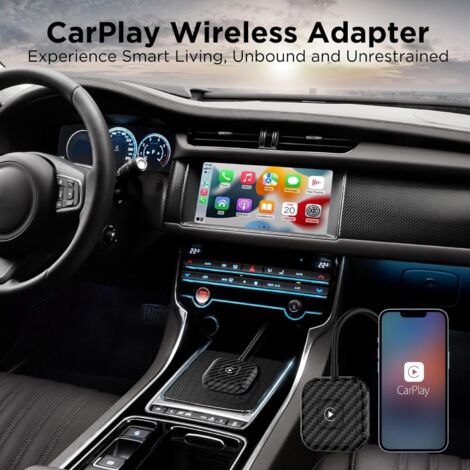 Adaptateur CarPlay sans Fil pour iPhone,Dongle Carplay sans Fil pour OEM,Adaptateur CarPlay Wireless Convertir Filaire en Wireless CarPlay Compatible 2017+ des Voitures,iOS 10+