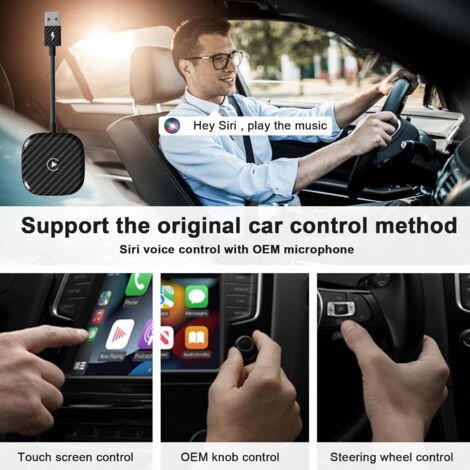 Adaptateur CarPlay sans Fil pour iPhone,Dongle Carplay sans Fil pour OEM,Adaptateur CarPlay Wireless Convertir Filaire en Wireless CarPlay Compatible 2017+ des Voitures,iOS 10+