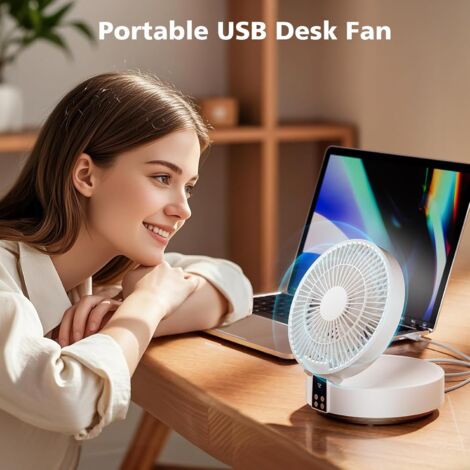 Ventilateur de Table avec Telecommande, Petit Ventilateur de Bureau