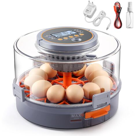 Couveuse Automatique BibiBirds 12 Œufs - Rotation Auto, Contrôle Température/Humidité, Incubateur Pour Volaille