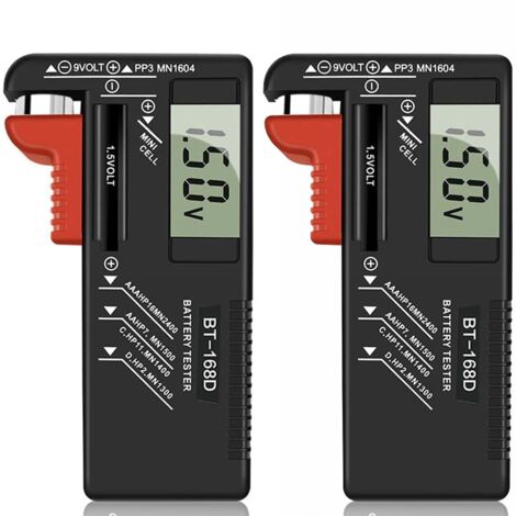 Testeur De Piles Universel - Pour Piles 1,5V Et 9V (bouton Inclus) - Affichage Code Couleur Simple - 10
