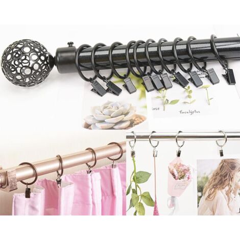 MDEKOR Lot De 10 Anneaux De Rideaux Avec Pinces De 3 Couleurs Pour