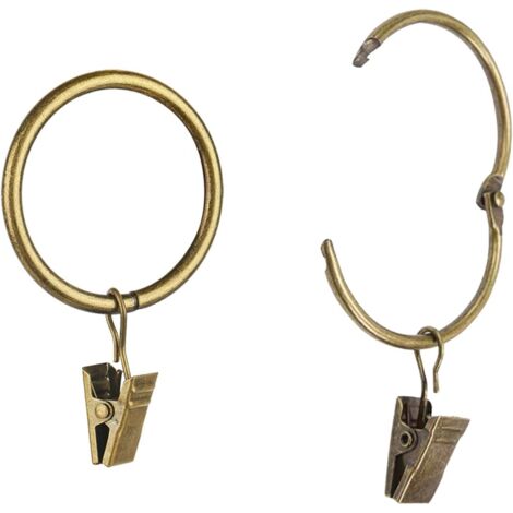 Gerhannery Lot de 30 anneaux de rideaux décoratifs en métal robuste