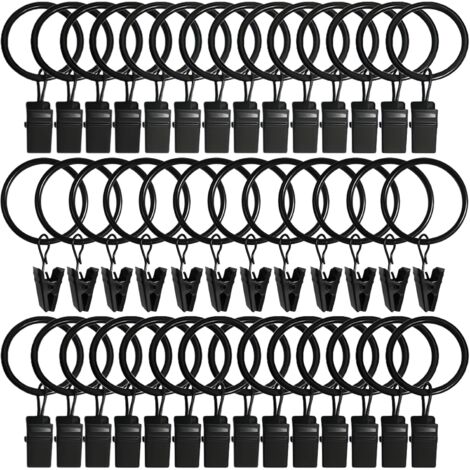 40 Anneaux Rideaux Métal Silencieux BlueXP – 20x Ø28 Mm + 20x Ø34 Mm – Glisse Douce Anti-Bruit Pour Tringles