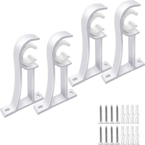 Lot De 2 Supports De Tringle à Rideaux Double Crochets Pour Tringle à