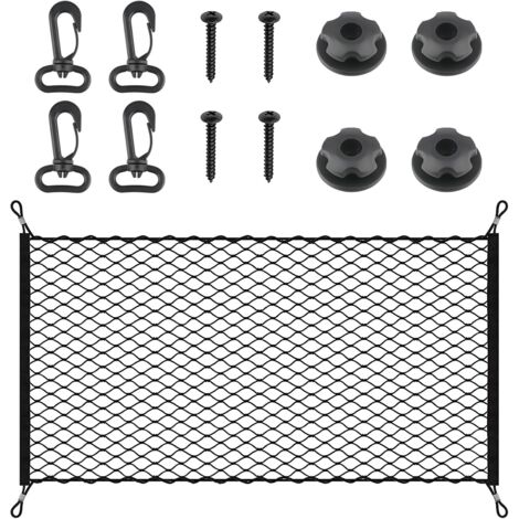 Filet De Coffre Universel HP - 90x50 Cm - 4 Mousquetons - Pour Sécuriser Les Bagages