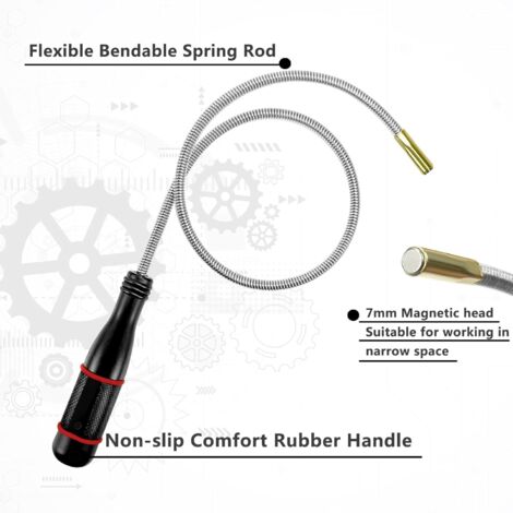 Outil De Ramassage Magnétique Flexible 60 Cm - Aimant Puissant Pour Vis, Écrous - Poignée Antidérapante