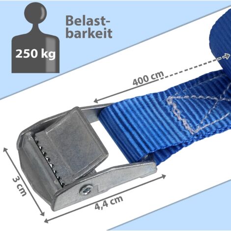 Lot De 2 Sangles D'arrimage à Cliquet 2 Mètres - Capacité 200 Kg, Largeur 20 Mm, Pour Transport Sécurisé - 2