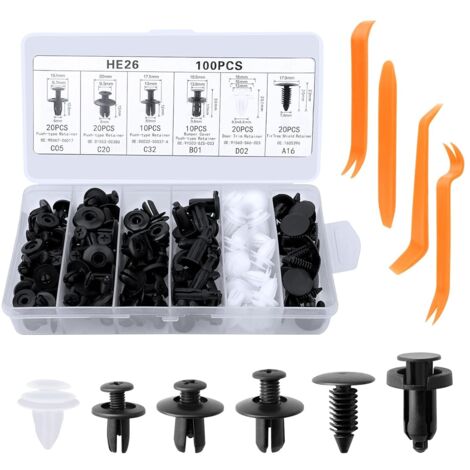 Rivet Clips Plastique - ZENUTA Rivets Plastiques Fixation De Protection Noir