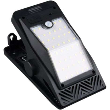 Lampe Solaire à Pince Avec Détecteur De Mouvement - Éclairage Extérieur étanche - 400 MAh - Pour Clôture, Arbre, Allée